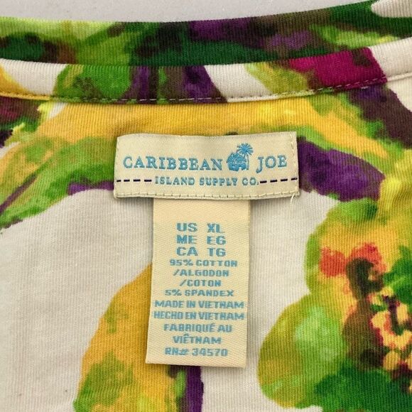 Caribbean Joes Floral V-Neck Women's Top NWT size XL - Picture 4 of 8